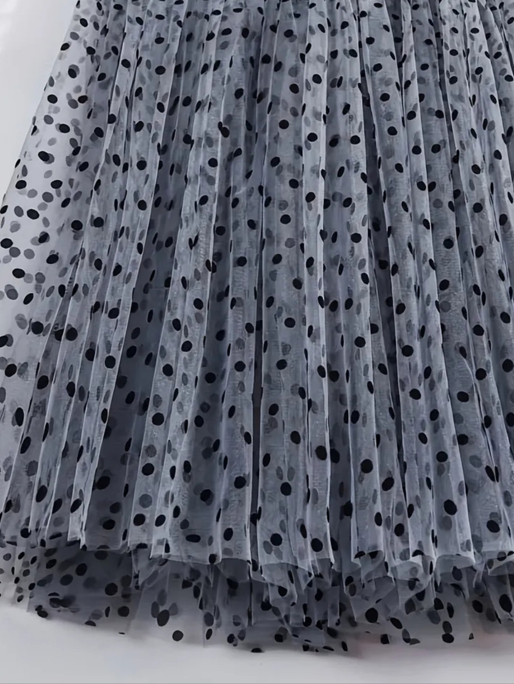 Polka Dot Skirt - Gray with Black Dots - Picture 3 of 5